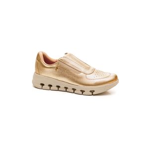 Tênis Usaflex Slip On Feminino Couro Am0901 Ouro