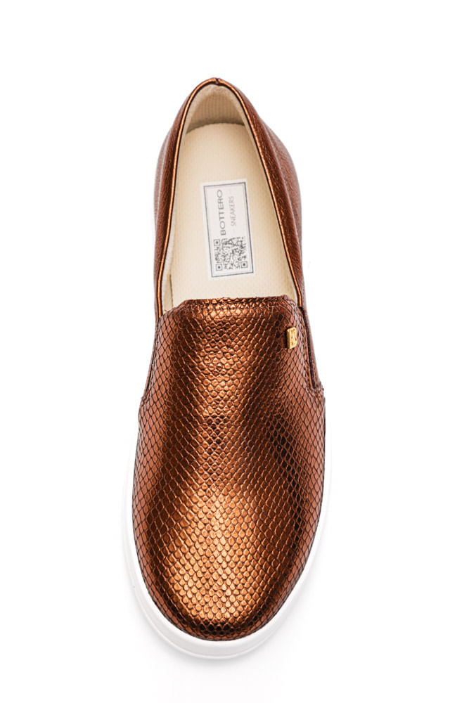 Tenis-Bottero-Slip-On-Feminino-Couro-364901-Cobre