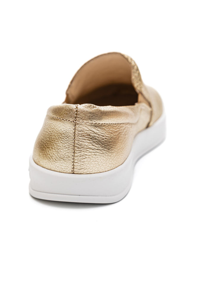 Tenis-Bottero-Slip-On-Feminino-Couro-364901-Ouro