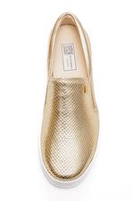 Tenis-Bottero-Slip-On-Feminino-Couro-364901-Ouro
