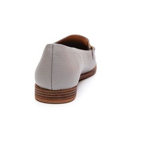 Sapato Usaflex Mocassim Feminino Couro Bico Redondo Ak3507 Cinza