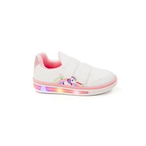 Tênis Novopé Com Led Infantil Menina Style Unicórnio 72001002-3230 Branco