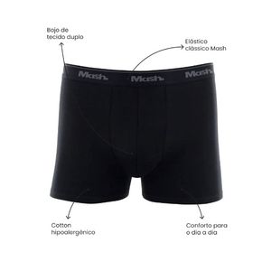 Cueca Boxer Mash  Cotton Masculina 170.26 Preto