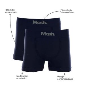 Kit 2 Cuecas Mash Boxer Microfibra Sem Costura 711.01 Multicolorido