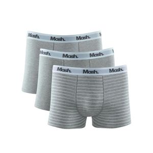 Kit 3 Cuecas Boxer Mash Listrada Cotton 110.38 Branco