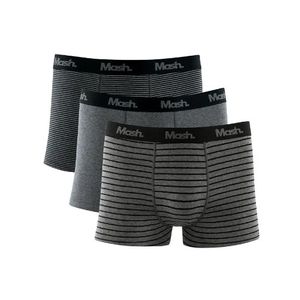 Kit 3 Cuecas Boxer Mash Listrada Cotton 110.38 Preto