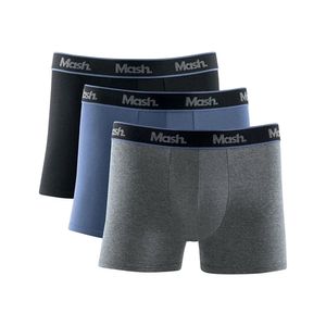Kit 3 Cuecas Boxer Mash Cotton 110.39 Preto