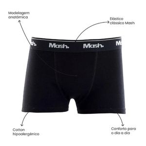 Cueca Boxer Mash Algodão Lisa Infantil 190.03 Azul