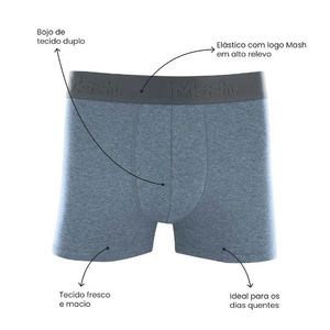 Cueca Mash Boxer Masculina Viscose Cós Elástico 170.63 Cinza