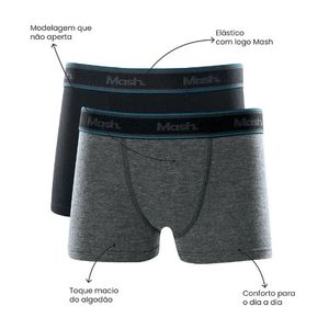 Kit 2 Cuecas Mash Boxer Algodão Infantil  110.35 Azul