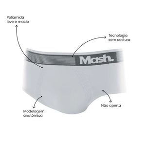 Cueca Mash Slip Microfibra Sem Costura 713.02 Preto