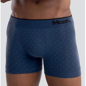 Cueca Boxer Mash Microfibra Sem Costura Jacquard 710.14 Azul