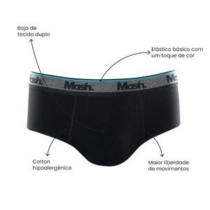 Cueca Slip Mash Cotton Masculina 173.09pt00 Preto