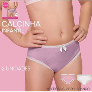 Kit Com 2 Calcinhas Infantil Menina  Algodão 20650.001 Rosa