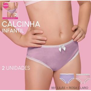 Kit Com 2 Calcinhas Infantil Menina  Algodão 20650.001 Lilas