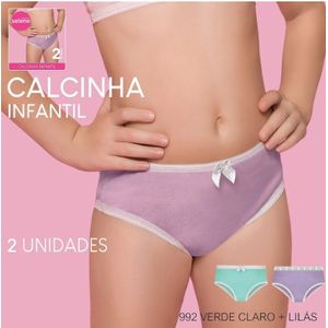 Kit com 2 Calcinhas Infantil Menina Algodão 20650.001  Verde