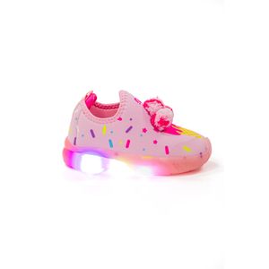 Tênis Novopé Ludic Led Sorvete Infantil  Menina  Sensorial 32001274 Rosa