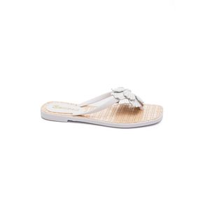Chinelo Santinelli Rasteira Feminina Flor 1564-004 Branco