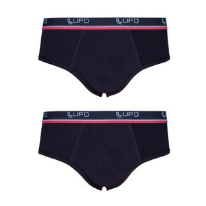 Kit 2 Cuecas Slip Lupo Algodão Com Elastano 00524-088 Preto