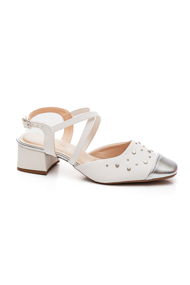 Sapato Chanel Feminino com Fivela e Salto Quadrado 6cm