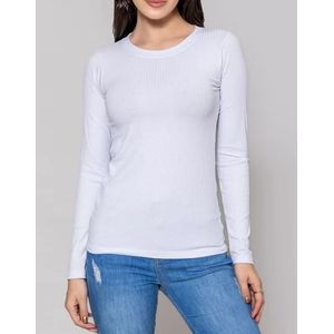 Blusa Chá De Mel Básica Feminina De Ribana Gola U 11553 Off-White