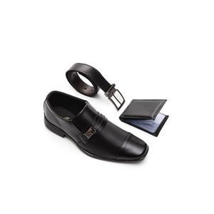 Kit Mais Leve Sapato Cinto E Carteira Masculino 800kit Preto
