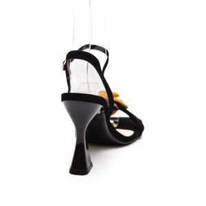Sandália Bebecê Salto Taça Feminina Flor T8629-203 Preto