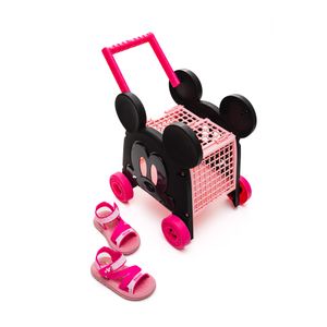 Sandália De Bebê Grendene Kids Com Acessório Disney Baby Car 23079 -Bh441 Rosa