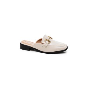 Sapato Piccadilly Maxi  Mule Feminino Silvia 662002 Off-White