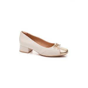 Sapato Comfortflex Salto Baixo Feminino 2495404-01 Off-White