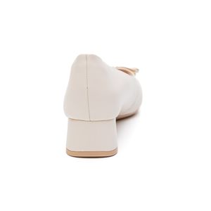 Sapato Comfortflex Salto Baixo Feminino 2495404-01 Off-White