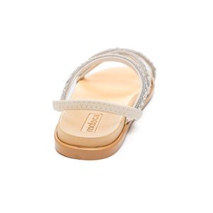 Sandália Papete Moleca Feminina Elástico Brilho Strass 5502.106 Off-White