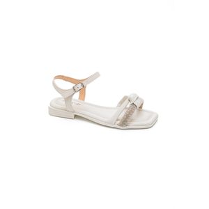 Sandália Pink Cats Rasteira Juvenil Menina Strass V4663 Branco