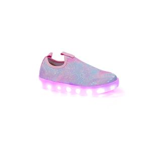 Tênis World Colors Led Infantil Menina Star Light Mini 351.006-4151 Rosa