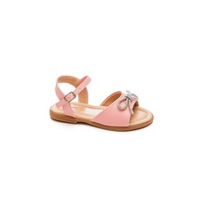 Sandália Pequito Rasteira Juvenil Menina Strass 15.200 Rosa