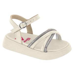 Sandália Molekinha Papete Juvenil Menina Brilho 2733.104 Off-White