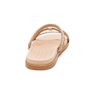 Chinelo Beira Rio Papete Feminina Com Strass  8529.102 Ouro