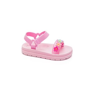 Sandália Lue Lua Casual Infantil Menina Velcro 101007-837 Rosa