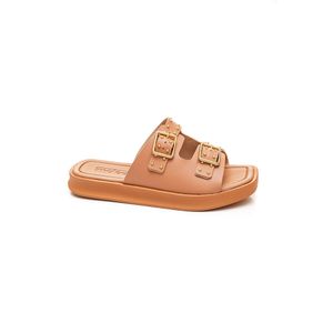 Chinelo Moleca  Slide Feminino Flat  Fivelas 5506.101 Nude