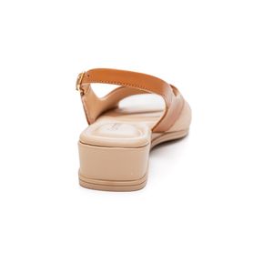 Sandália Comfortflex Anabela Feminina Salto Baixo 2470405-01 Caramelo