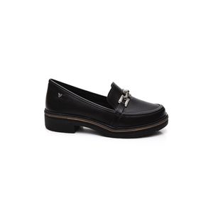 Sapato Mississipi Mocassim  Feminino  Detalhe Prata Mi887-04 Preto