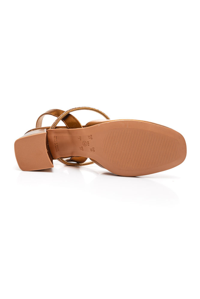 Sapato Ramarim Slingback Feminino Salto Bloco 2417233-01 Cobre