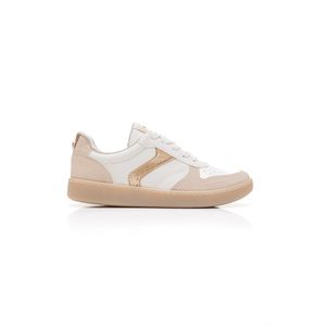 Tênis Via Marte Casual Feminino Detalhe Nobuck 130-004-01 Bege