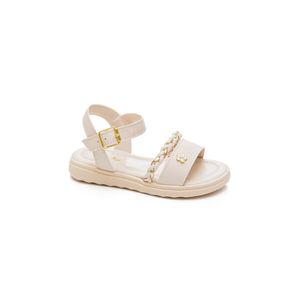 Sandália Tininha Casual Infantil Menina Fivela 08.084 Off-White