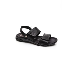 Sandália Pegada Masculina Em Couro Plus Size 530645-05< Preto