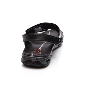 Sandália Pegada Masculina Em Couro Plus Size 530645-05< Preto