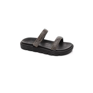 Chinelo Lue Lua Papete Infantil Menina Strass 141000-562 Preto