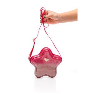 Bolsa Molekinha Transversal Infantil Menina Estrela Com Glitter 20054.2 Pink