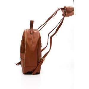 Bolsa Semax Mochila Feminina Alice Palucci Napa Al2225 Caramelo