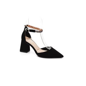 Sapato Bebecê Scarpin Feminino Salto Geométrico T7019-023 Preto